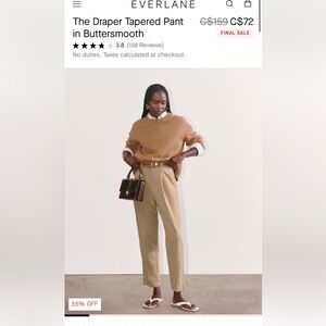 Everlane Draper Tapered Pant in Tan